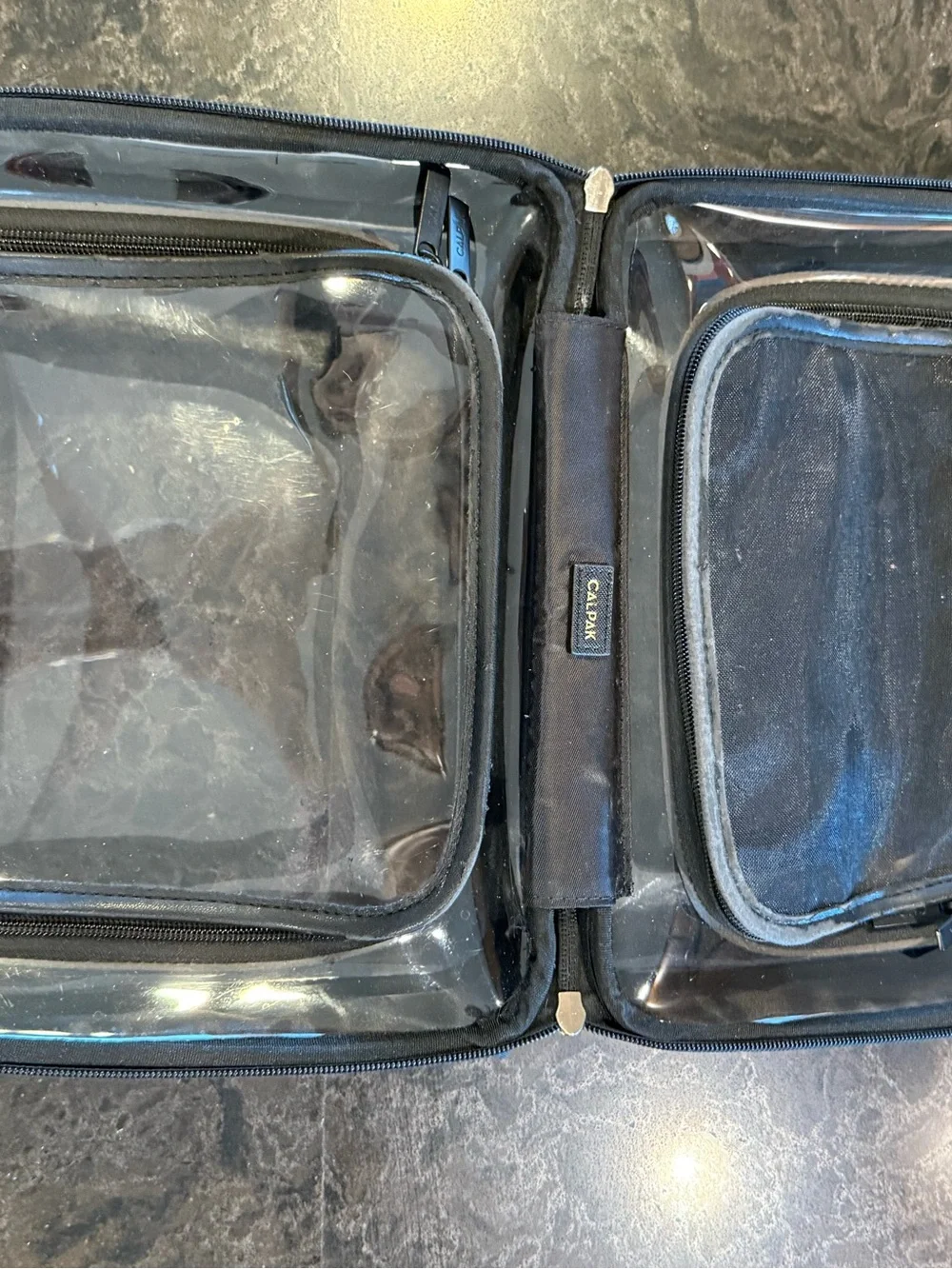 Calpak Large Clear Cosmetics Case Black
